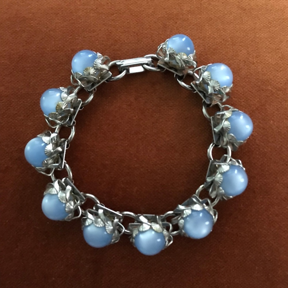 Vintage Blue Glass Bracelet